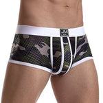 2 Pack Men's Camouflage Print Mesh Supportive Fit Touch-Free Soft-Touch Trunks