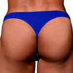 2-pack Men's Ribbed Low-rise Solid Color Thong