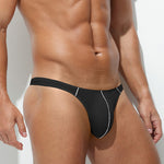 3 Pack Men's Low-Rise U-Pouch & Thin Edging Sporty Cut Thongs