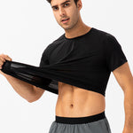 Men's Comfortable Round Collar Breathable Fitness Short Sleeve