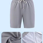 Men's Solid Quick-Dry Built-in Breathable Mesh Liner Travel-Friendly Sporty Board Shorts