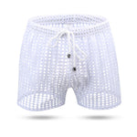 2 Pack Men's Mesh See-Through Shorts with Drawstring Waist