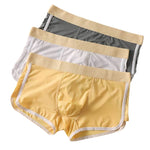 4 Pack Men's Ultra-Thin Breathable Solid Color Separated Pouch Smooth Trunks