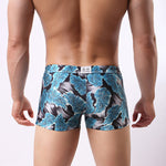 Men's Printed Skinny Swim Trunks With Drawstring