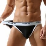 2 Pack Men's Low-Rise Solid Color Bikini with Large Pouch