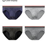 3-pack Men's Antibacterial Pure Cotton Sexy Sports Breathable Underwear