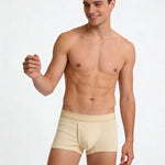 3 Pack Men's Breathable Comfort Double-Sided Access Soft Waffle Cotton Trunks