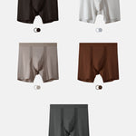 2 Pack Men's Anti-Chafing Modal No-Ride-Up & Roll-Free Design Boxer Briefs