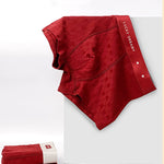 4 Pack Men's Soft Jacquard Cotton Lucky Red Breathable Trunks