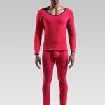 Fleece Lined Men's Thermal Underwear With Support Pouch