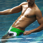 Men's Trendy Color-Block Beach Swim Shorts & Trunks