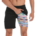 Men's Quick-Dry Digital Print Double-Layer Board Shorts