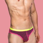 3 Pack Men's Low-Waist Sexy Big Mesh Breathable Transparent Sports Briefs