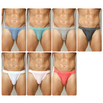 3 Pack Men's Breathable Mesh Odor-Resistant Solid Color Sexy Briefs