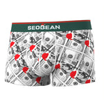 2 Pack Men's Seamless Comfort Playful Style Prints Breathable Trunks