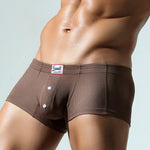 2 Pack Men's Soft Solid Color Simple Comfortable Breathable Trunks