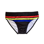 Men's Moisture-Wicking Sexy Striped Color Swim Briefs