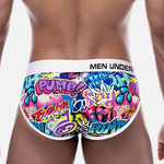 2 Pack Men's Printed Sexy & Trendy Low-Rise Breathable Casual Briefs