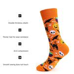 4 Pairs Pumpkin Personality Skeleton Cartoon Trendy Cotton Crew Socks