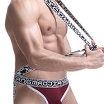 Men's Sexy Mesh U-convex Large Pouch Breathable Vest One-piece Suspender T-back