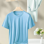 Men's Double-Faced Modal Crewneck Base Layer Casual Ultra-Soft Tagless T-Shirt