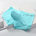 3 Pack Men's Breathable Ice Silk Double-Layered Big Pouch Sexy Boxer Briefs