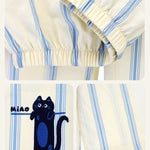 Ultra-Soft Cotton Thin Long-Sleeve Striped Lightweight Luxury Soft Pajama Sets