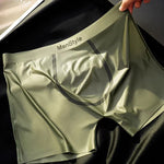 3 Pack Men's Ice Silk Full-Coverage Antibacterial Mid-Rise Boxer Briefs