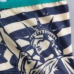 2 Pack Men's Statue of Liberty Print Comfortable and Breathable Trunks
