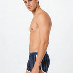 4 Pack Men's Ultra-Soft Breathable Cotton Striped Design Comfort Trunks & Boxers Briefs