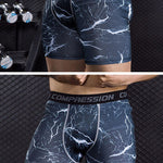 3 Pack Men's Trendy Prints Quick-Dry High-Stretch Snug Fit Activewear Tights