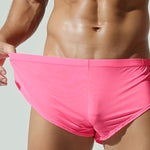 2 Pack Men's Solid Color Second-Skin Soft-Touch Quick-Dry Boxer Shorts