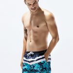 Men's Trendy Printed Sporty Cut Odor-Control Cooling Board Shorts