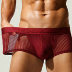 3 Pack Men's Striped Mesh Trunks with Comfort Pouch