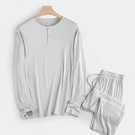 60S Modal Men's Solid Color Pajama Set | Comfortable Casual Wear for All Seasons