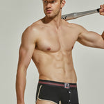 Men's Spliced Color Trunks With Button Fly