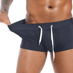 Men’s U Convex Pouch Swim Trunks with Drawstring