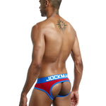 2 Pack Men's Sexy Cheeky Ultra-Soft Cotton Low-Rise & Revealing Supportive Jockstraps