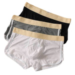 4 Pack Men's Ultra-Thin Breathable Solid Color Separated Pouch Smooth Trunks