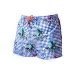 Men's Plaid Patterned Lightweight & Airy Sporty Cut Board Shorts