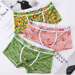 3 Pack Men's Sexy U-Shaped Mesh Breathable Boxer Briefs