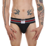 2 Pack Men's Supportive Fit Comfy Waistband Anti-Chafing Stretch Jockstrap