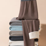 Men's Solid Color Double-Layer Bamboo Fiber Thermal Bottoms