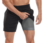 Men's Quick-Dry Digital Print Double-Layer Board Shorts