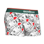 2 Pack Men's Seamless Comfort Playful Style Prints Breathable Trunks