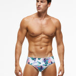 Men's Quick-Dry Printed UV Protection No-Slip Elastic Swim Briefs