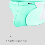 Men's Sexy Translucent Lace-up Briefs with Unfastened U-shaped Large Pouch