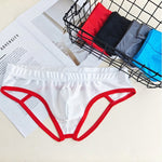2 Pack Men's Solid Color Breathable U-Pouch Low-Rise Comfy Jockstrap