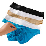 3 Pack Men's Ultra-Thin Ice Silk Briefs with Separation Pouch and Breathable Cooling Comfort