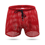 2 Pack Men's Mesh See-Through Shorts with Drawstring Waist